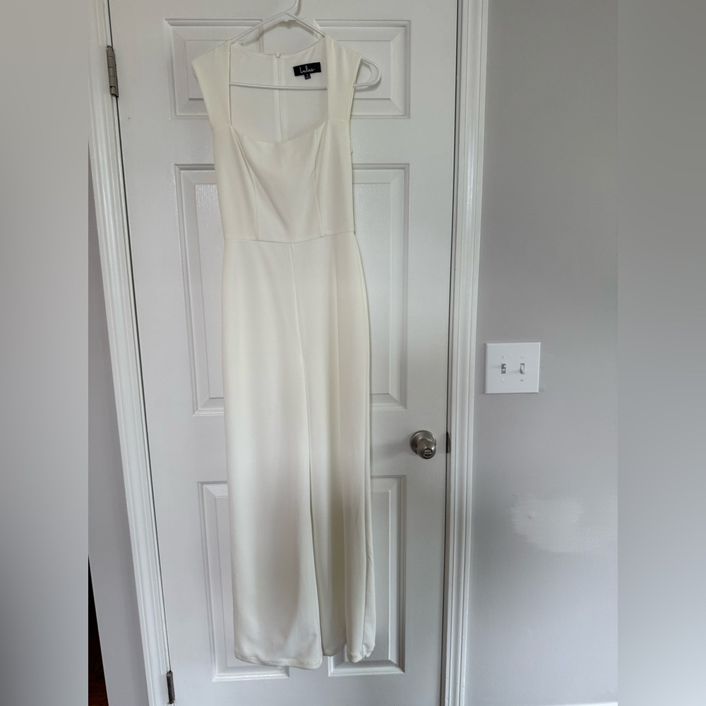 Lulu's Elegant White Sleeveless Jumpsuit
